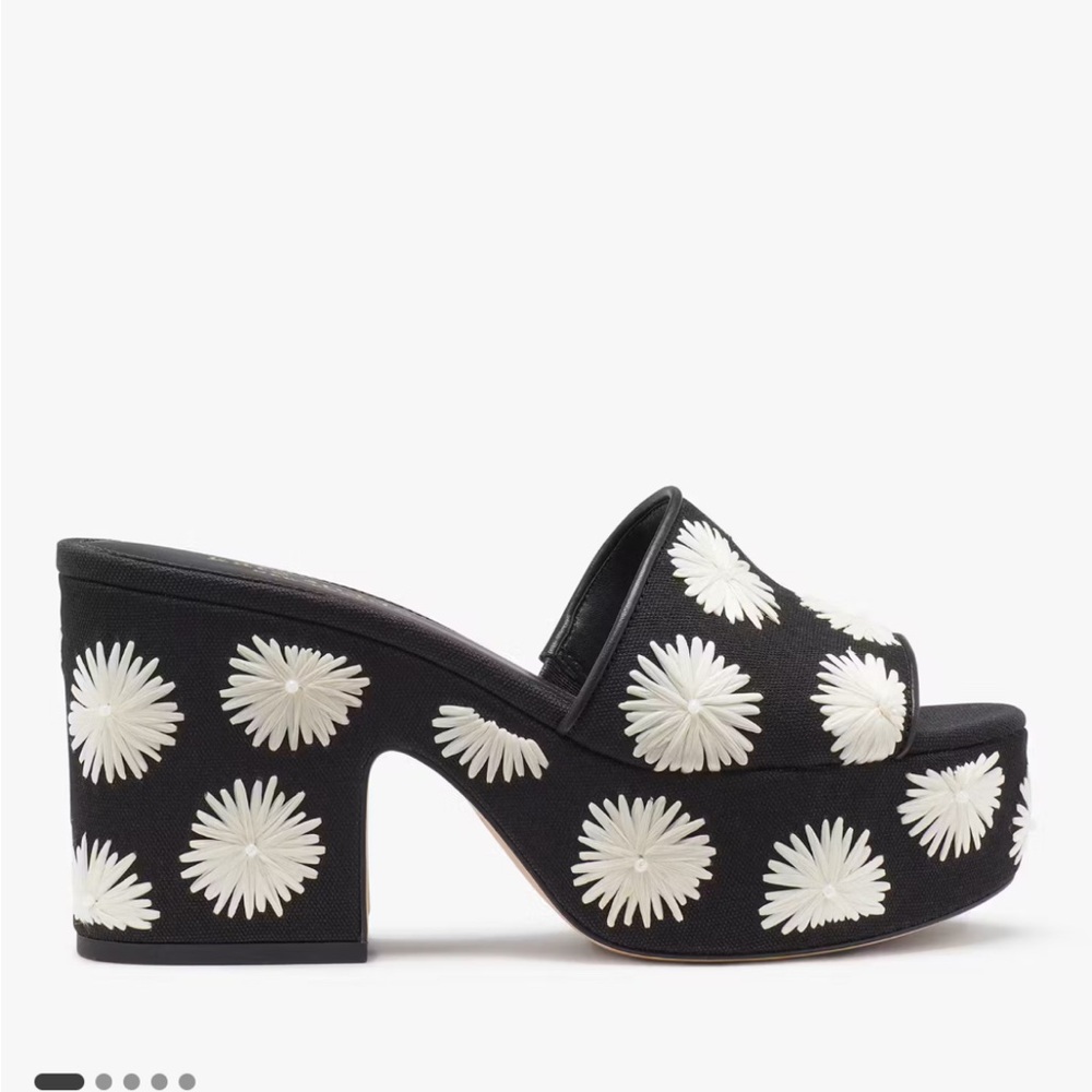 Kate Spade Ibiza Pom Pom Floral Sandals- 7